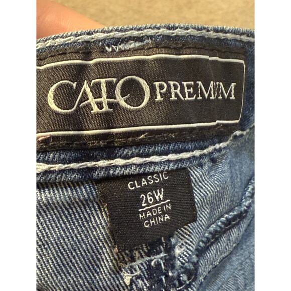 Cato Premium Star Bling Pocket Dark Denim Jeans 26W Plus Western Rhinestone - Picture 4 of 9